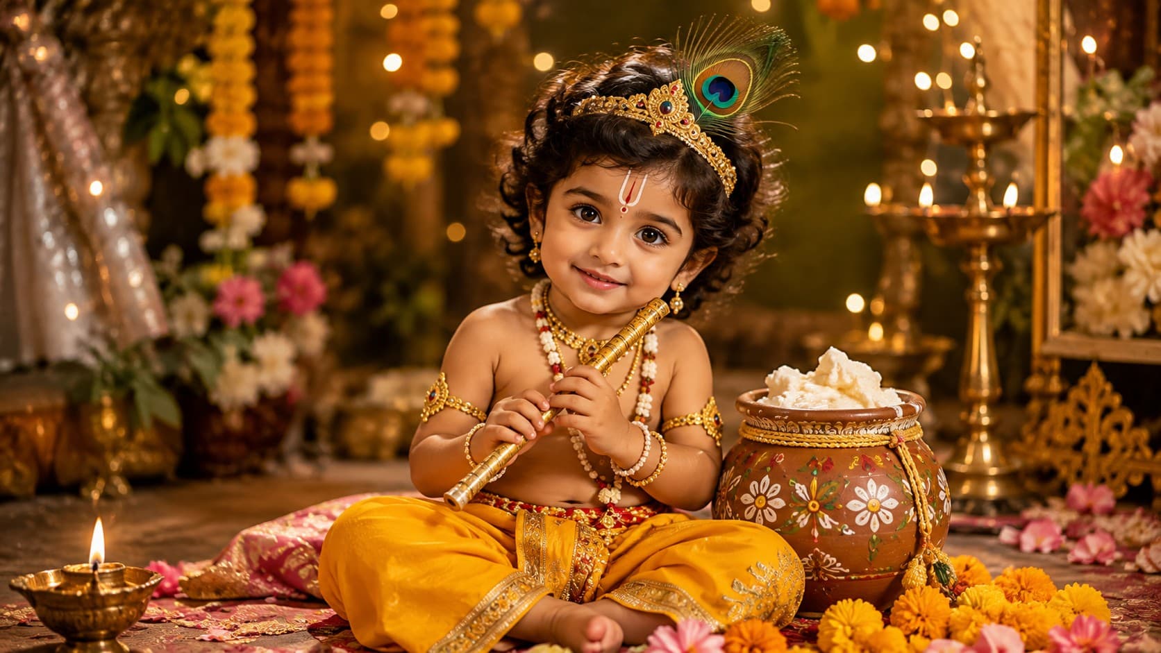 Bal Krishna Janmashtami Festive Portrait