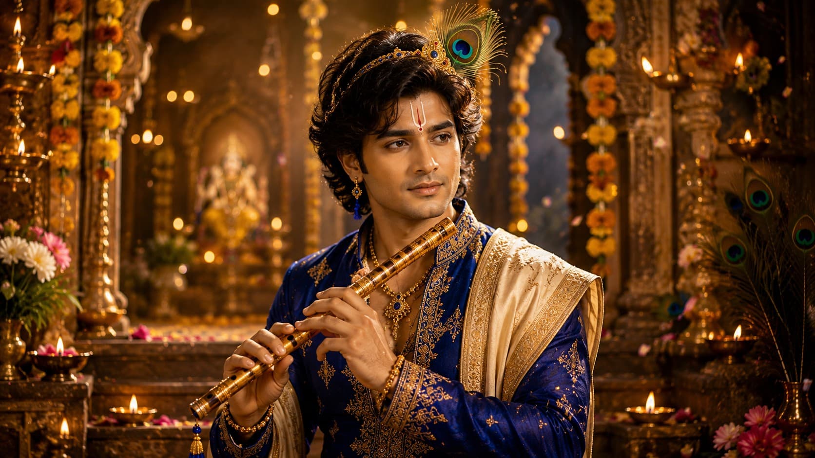 Krishna-Inspired Royal Janmashtami Portrait