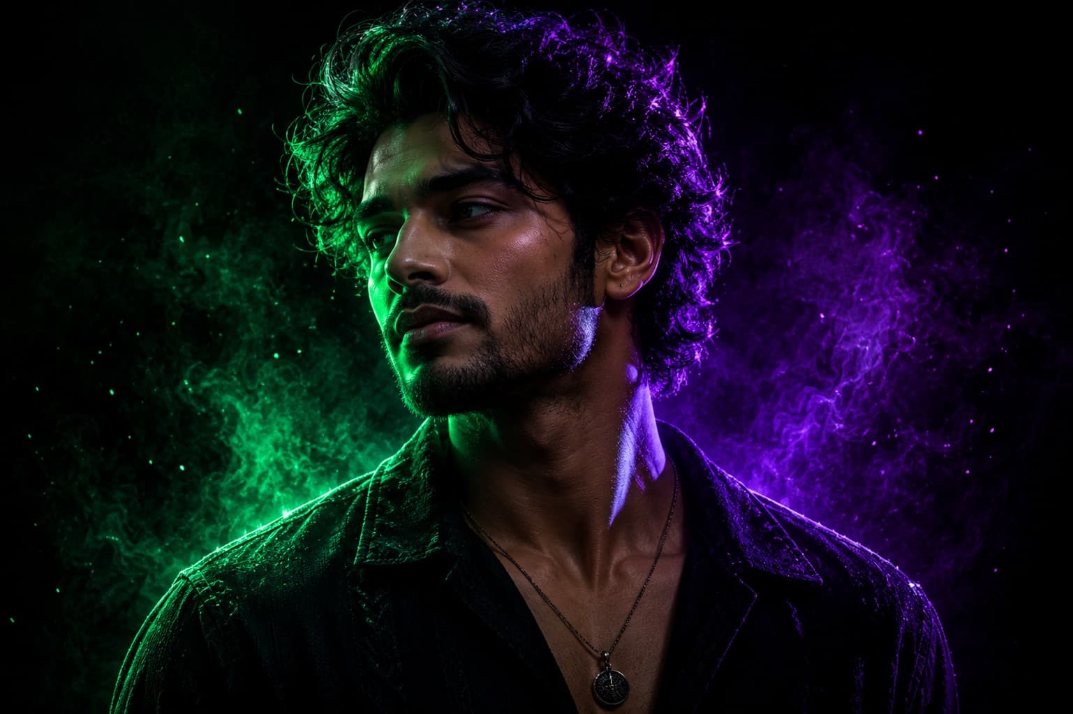 Emerald + Purple Mystic Portrait